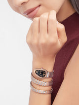 Bulgari Serpenti Tubogas 18K Rose Gold Double Spiral Black Dial Watch 102099