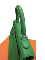 Hermes Kelly Ghillies 32 Bamboo Togo Swift Leather Palladium Hardware Handbag