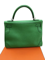 Hermes Kelly Ghillies 32 Bamboo Togo Swift Leather Palladium Hardware Handbag