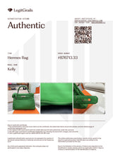 Hermes Kelly Ghillies 32 Bamboo Togo Swift Leather Palladium Hardware Handbag