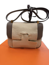 Back view of the Hermès Constance 24 Brown Epsom Leather Crossbody Shoulder Bag.
