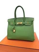 Hermes Birkin 30 Vert Yucca Togo Leather With Gold Hardware