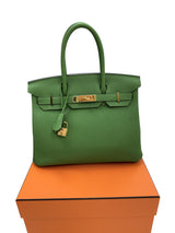 Hermes Birkin 30 Vert Yucca Togo Leather With Gold Hardware