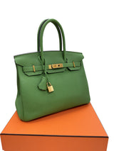 Hermes Birkin 30 Vert Yucca Togo Leather With Gold Hardware