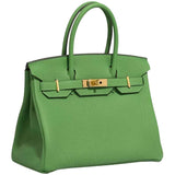 Hermes Birkin 30 Vert Yucca Togo Leather With Gold Hardware