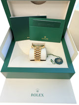 Rolex President Day-Date II 41mm Fluted Bezel 18K Gold Black Dial Watch 218238