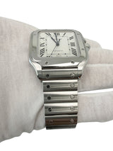 Cartier Santos De Cartier Large Model Silvered Opaline Dial Watch WSSA0018