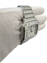 Cartier Santos De Cartier Large Model Silvered Opaline Dial Watch WSSA0018