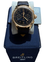 Breitling Duograph Premier B15 Duograph Black Dial Rose Gold Mens Watch RB1510