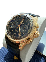 Breitling Duograph Premier B15 Duograph Black Dial Rose Gold Mens Watch RB1510