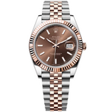 Rolex Datejust 41mm Two-Tone Rose Gold Steel Fluted Bezel Jubliee Watch 126331
