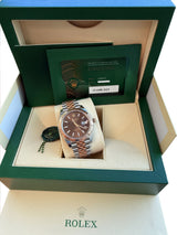 Rolex Datejust 41mm Two-Tone Rose Gold Steel Fluted Bezel Jubliee Watch 126331