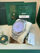 Rolex Oyster Perpetual 41mm Lavender Dial Stainless Steel Men's Watch 134300