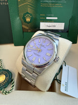 Rolex Oyster Perpetual 41mm Lavender Dial Stainless Steel Men's Watch 134300