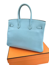 Hermès Birkin 35 Bleu Atoll Epsom Leather With Gold Hardware Handbag