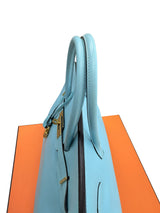 Hermès Birkin 35 Bleu Atoll Epsom Leather With Gold Hardware Handbag