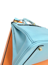 Hermès Birkin 35 Bleu Atoll Epsom Leather With Gold Hardware Handbag