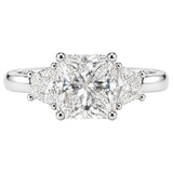 GIA Certified 7.97 CTW Radiant Cut Diamond Three-Stone Platinum Engagement Ring
