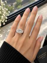 GIA Certified 7.97 CTW Radiant Cut Diamond Three-Stone Platinum Engagement Ring