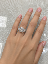 GIA Certified 7.97 CTW Radiant Cut Diamond Three-Stone Platinum Engagement Ring