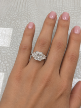 GIA Certified 7.97 CTW Radiant Cut Diamond Three-Stone Platinum Engagement Ring