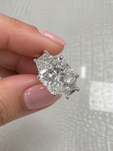 GIA Certified 7.97 CTW Radiant Cut Diamond Three-Stone Platinum Engagement Ring