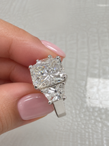 GIA Certified 7.97 CTW Radiant Cut Diamond Three-Stone Platinum Engagement Ring