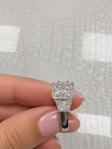 GIA Certified 7.97 CTW Radiant Cut Diamond Three-Stone Platinum Engagement Ring