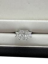 GIA Certified 7.97 CTW Radiant Cut Diamond Three-Stone Platinum Engagement Ring