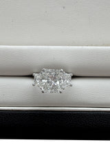 GIA Certified 7.97 CTW Radiant Cut Diamond Three-Stone Platinum Engagement Ring