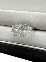 GIA Certified 7.97 CTW Radiant Cut Diamond Three-Stone Platinum Engagement Ring