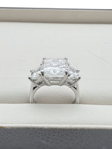 GIA Certified 7.97 CTW Radiant Cut Diamond Three-Stone Platinum Engagement Ring