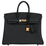 Hermès Birkin 25 Caban Togo Leather With Gold Hardware Handbag