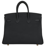 Hermès Birkin 25 Caban Togo Leather With Gold Hardware Handbag