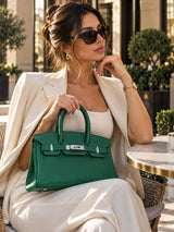 Hermès Birkin 29 Shoulder Light Vert Moyen Evercolor Leather Palladium Hardware
