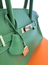 Hermès Birkin 29 Shoulder Light Vert Moyen Evercolor Leather Palladium Hardware