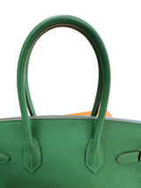 Hermès Birkin 29 Shoulder Light Vert Moyen Evercolor Leather Palladium Hardware
