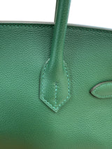 Hermès Birkin 29 Shoulder Light Vert Moyen Evercolor Leather Palladium Hardware