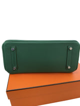 Hermès Birkin 29 Shoulder Light Vert Moyen Evercolor Leather Palladium Hardware
