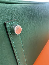 Hermès Birkin 29 Shoulder Light Vert Moyen Evercolor Leather Palladium Hardware