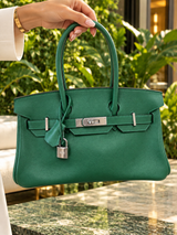 Hermès Birkin 29 Shoulder Light Vert Moyen Evercolor Leather Palladium Hardware