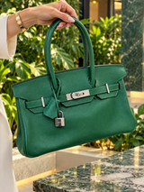 Hermès Birkin 29 Shoulder Light Vert Moyen Evercolor Leather Palladium Hardware