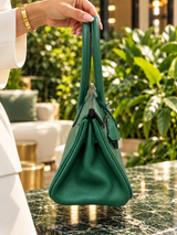 Hermès Birkin 29 Shoulder Light Vert Moyen Evercolor Leather Palladium Hardware