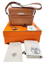Hermes Kelly Messenger PM 18 Fauve 34 Vache Hunter Leather Palladium Hardware