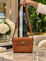 Hermes Kelly Messenger PM 18 Fauve 34 Vache Hunter Leather Palladium Hardware