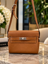 Hermes Kelly Messenger PM 18 Fauve 34 Vache Hunter Leather Palladium Hardware