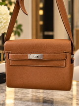 Hermes Kelly Messenger PM 18 Fauve 34 Vache Hunter Leather Palladium Hardware