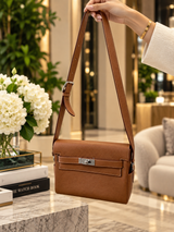 Hermes Kelly Messenger PM 18 Fauve 34 Vache Hunter Leather Palladium Hardware