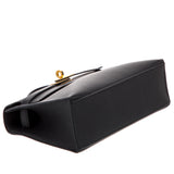 Hermès Kelly Pochette Noir Swift Leather With Gold Hardware Clutch Bag