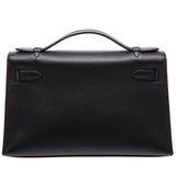 Hermès Kelly Pochette Noir Swift Leather With Gold Hardware Clutch Bag